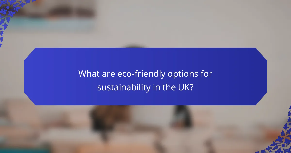 What are eco-friendly options for sustainability in the UK?