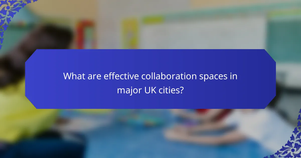 What are effective collaboration spaces in major UK cities?