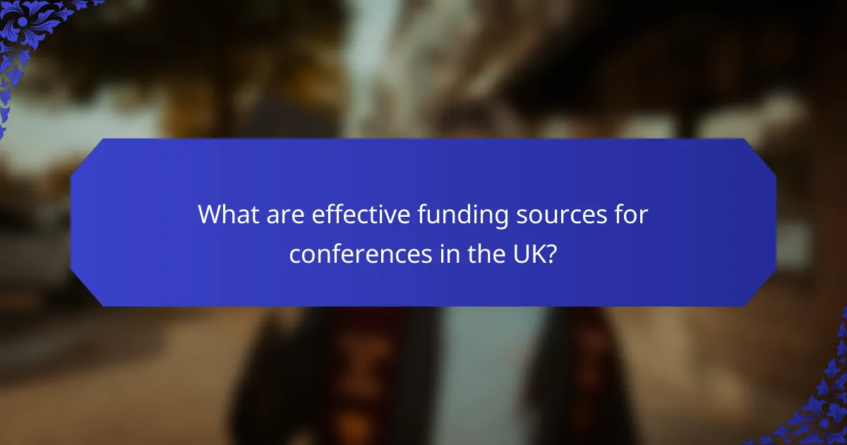 What are effective funding sources for conferences in the UK?