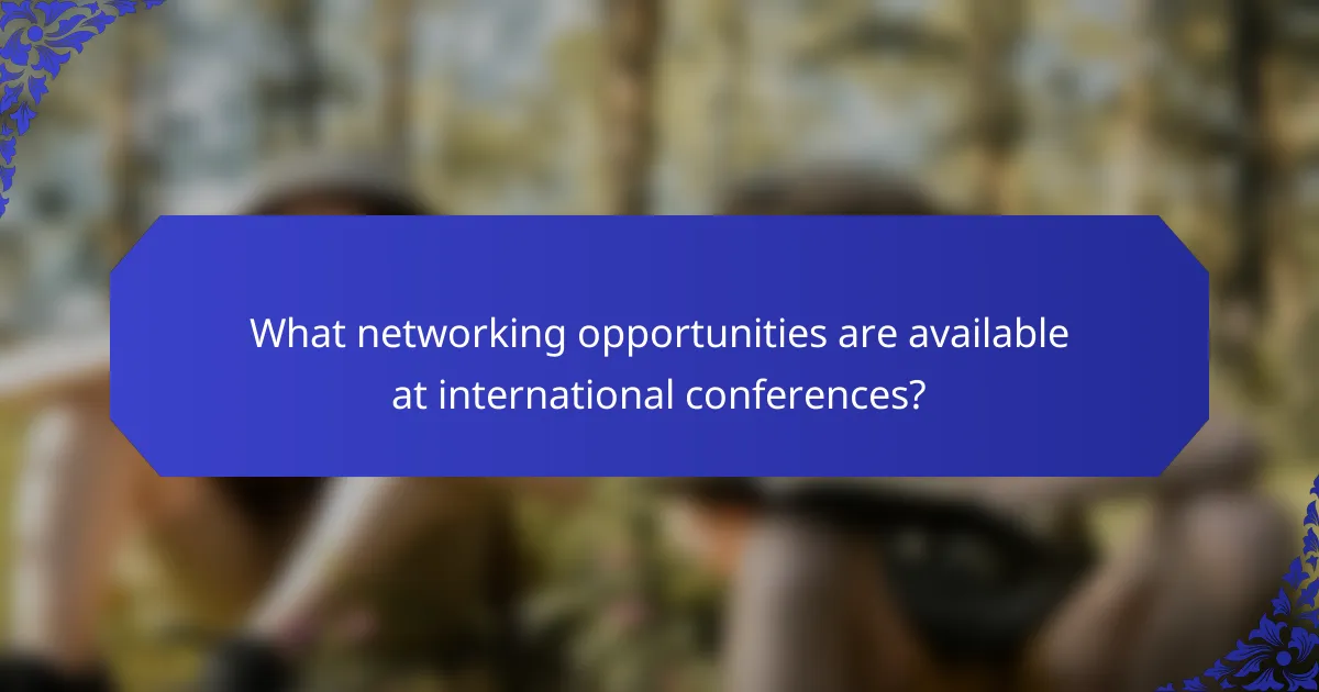 What networking opportunities are available at international conferences?